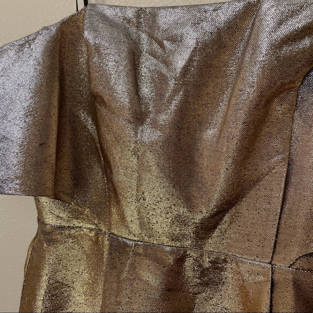 Sandro Paris • Metallic Palacio Off Shoulder Dress - Picture 4 of 8